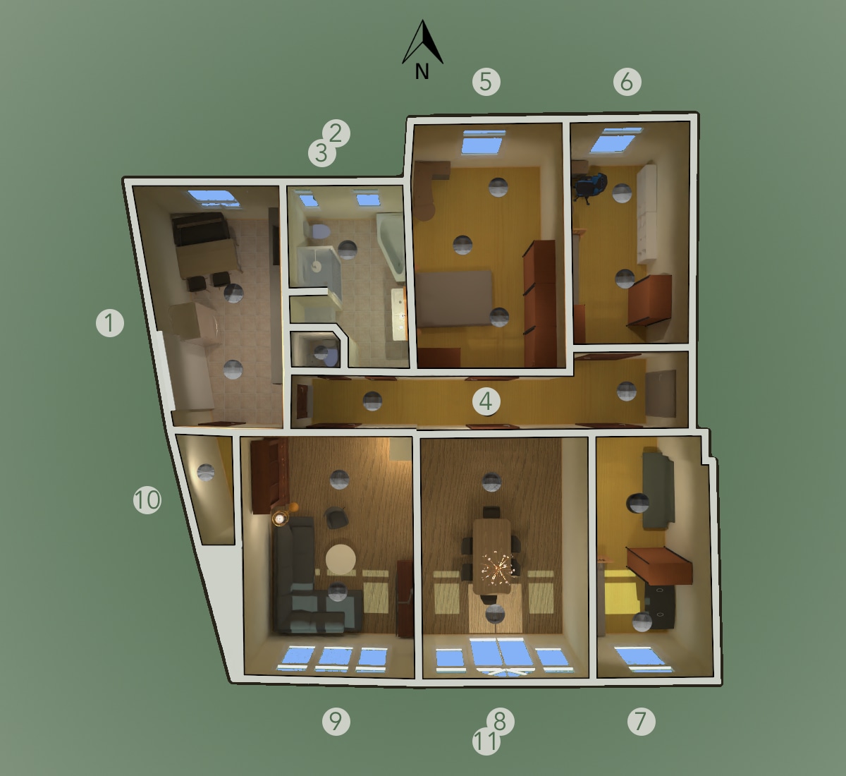 Grundriss der Wohnung